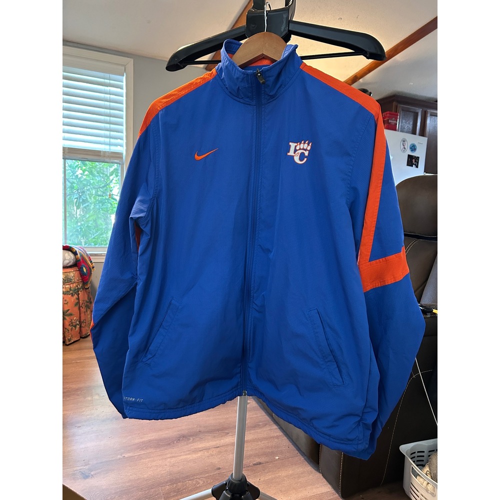 Nike Clemson Tigers XL Storm Fit Full Zip Windbreaker Jacket‎ Orange Blue